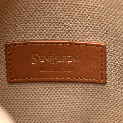 Saint Laurent Canvas Calfskin Small Bucket Bag Desert Dust Brick 10 of 21