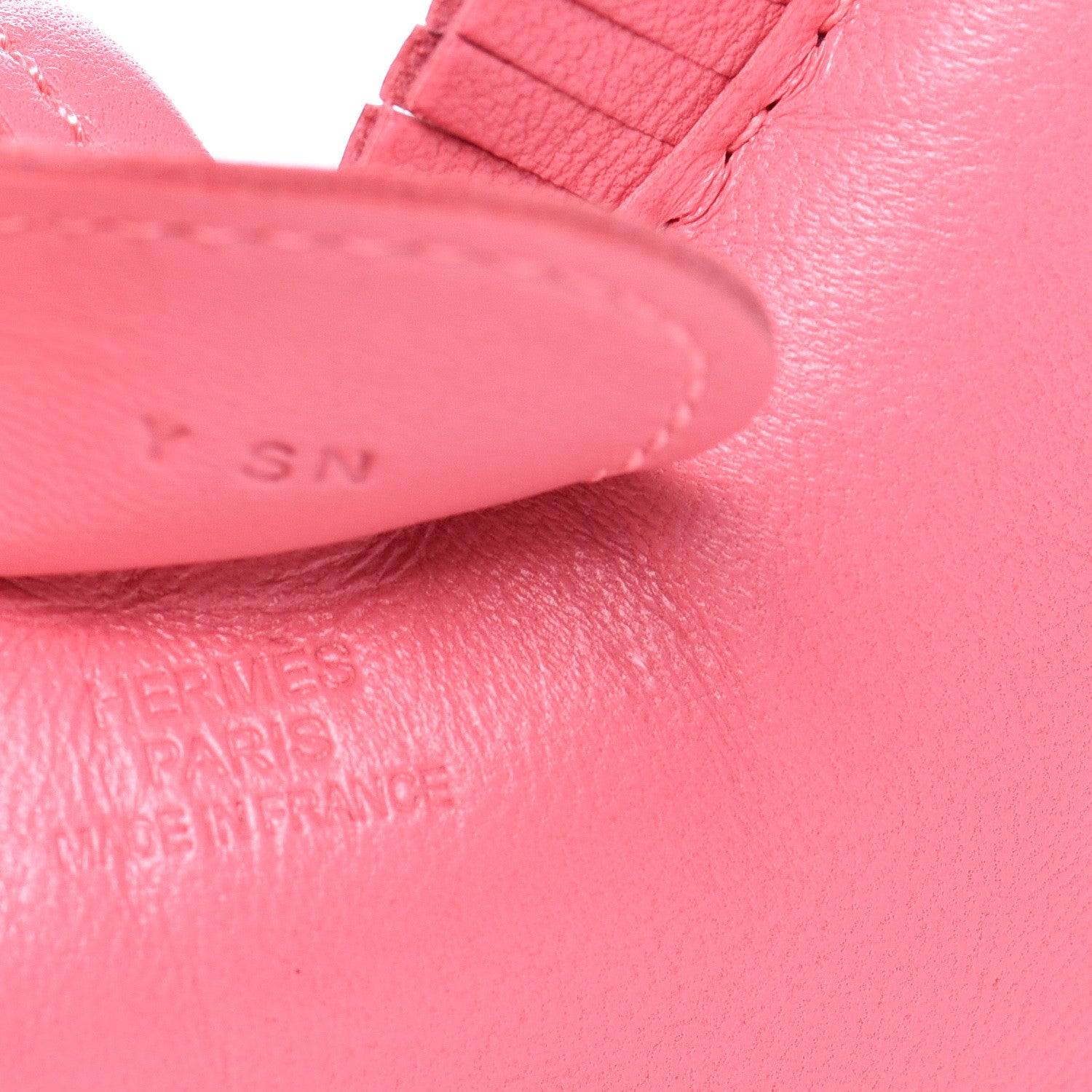 Hermes Milo Lambskin Grigri Rodeo Horse Bag Charm MM Rose Azalee 4 of 5