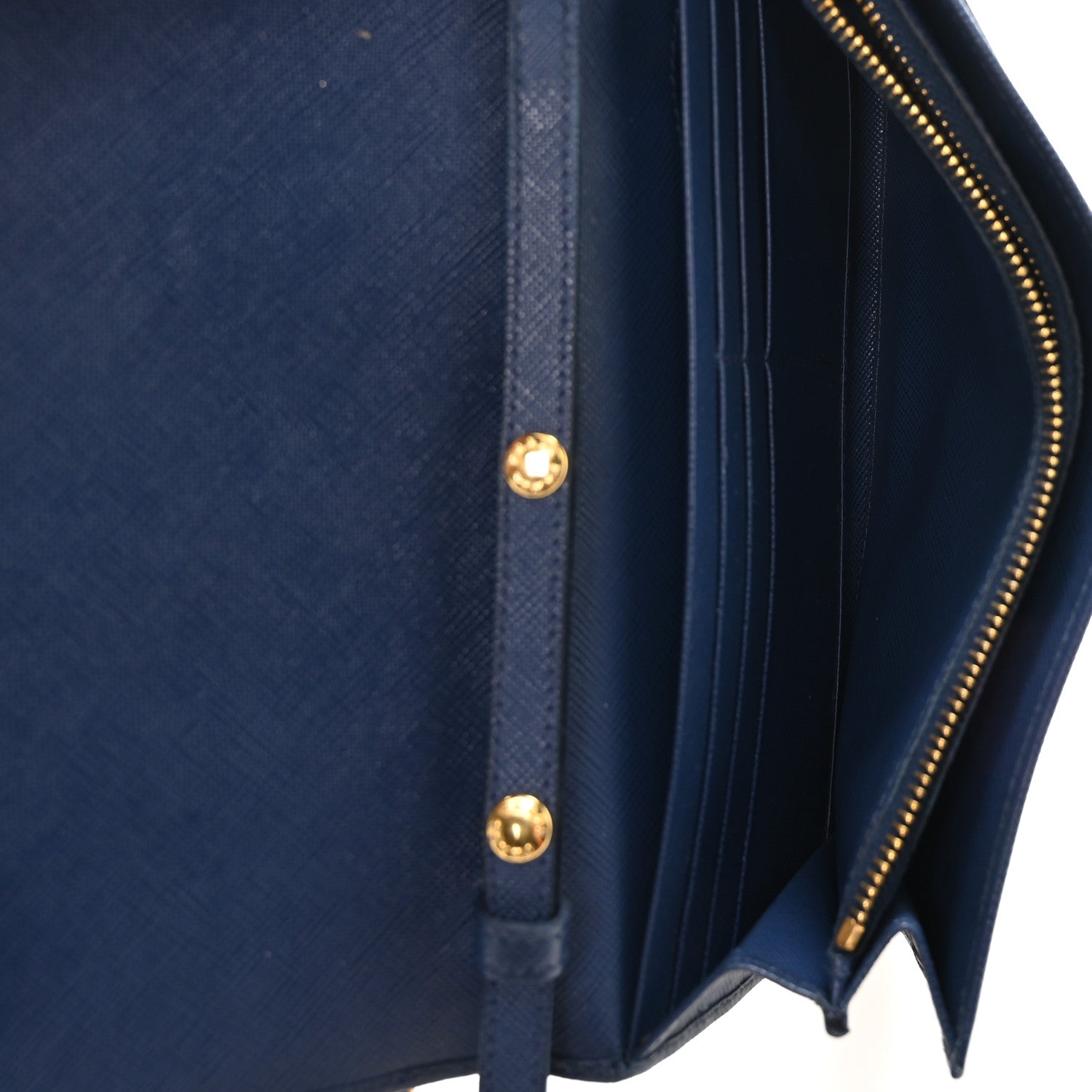 Prada Saffiano Metal Oro Chain Wallet Bleuette 5 of 10