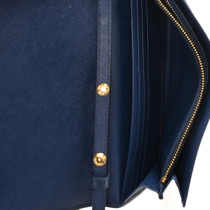 Prada Saffiano Metal Oro Chain Wallet Bleuette 5 of 10