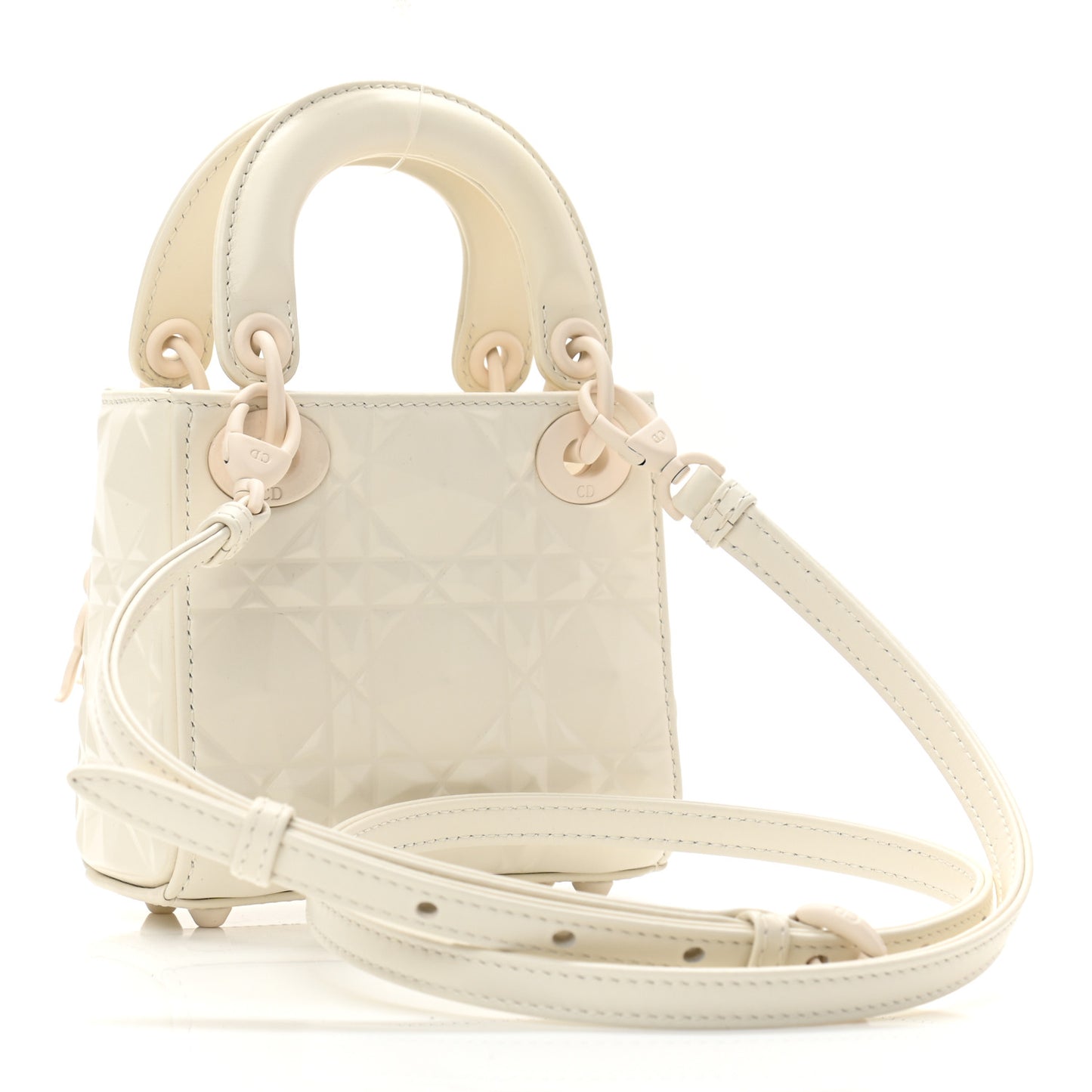 Calfskin Cannage Diamond Micro Lady Dior Latte