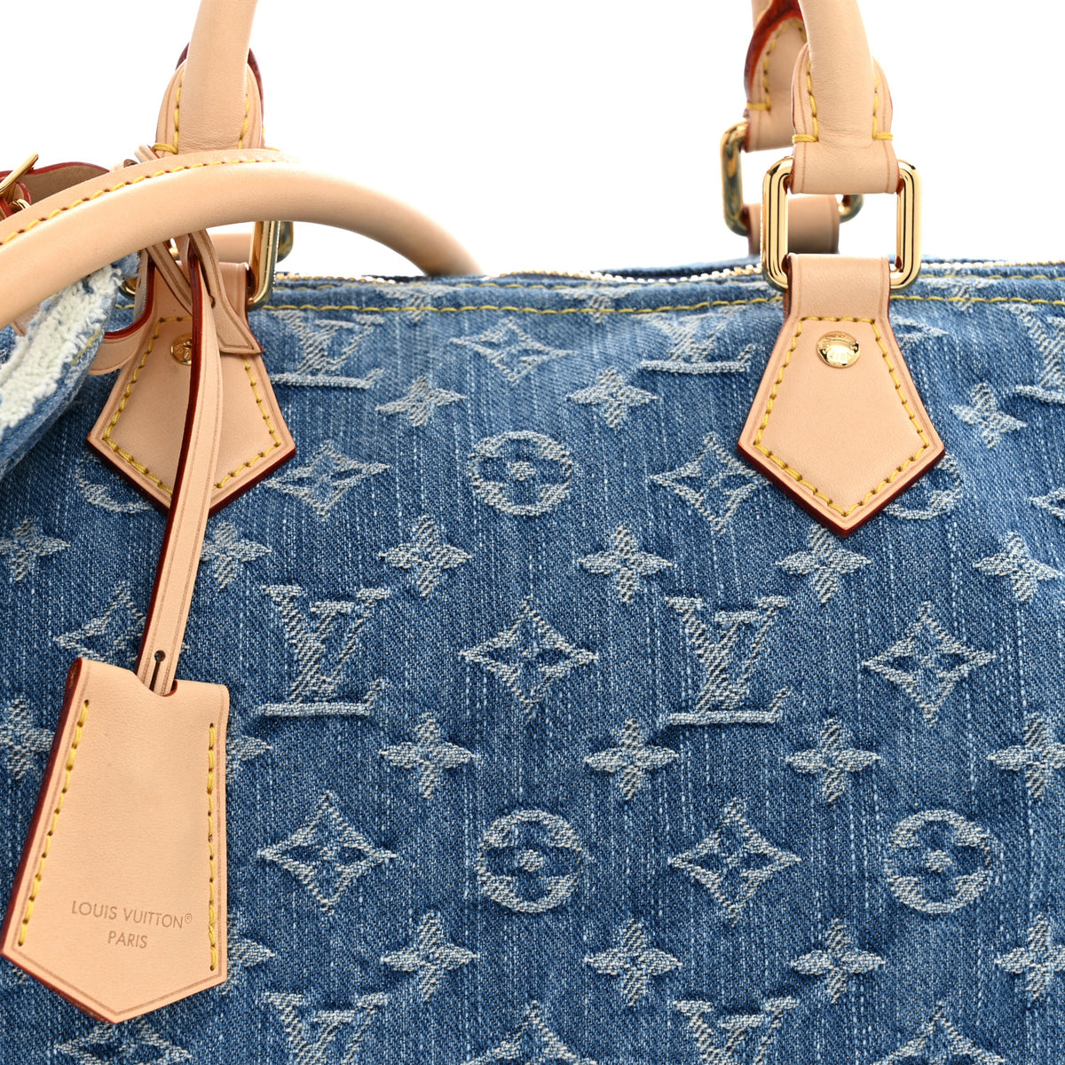 Louis Vuitton Monogram Denim Speedy Soft 30 Blue 7 of 10