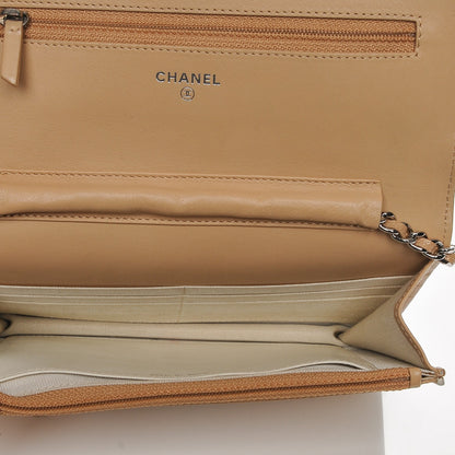 Chanel Calfskin Quilt Embossed CC Wallet On Chain WOC Beige 5 of 12