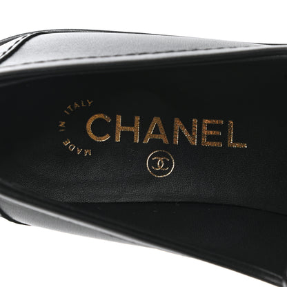 Chanel Lambskin Quilted CC Turnlock Loafers 38 Black 7 of 9