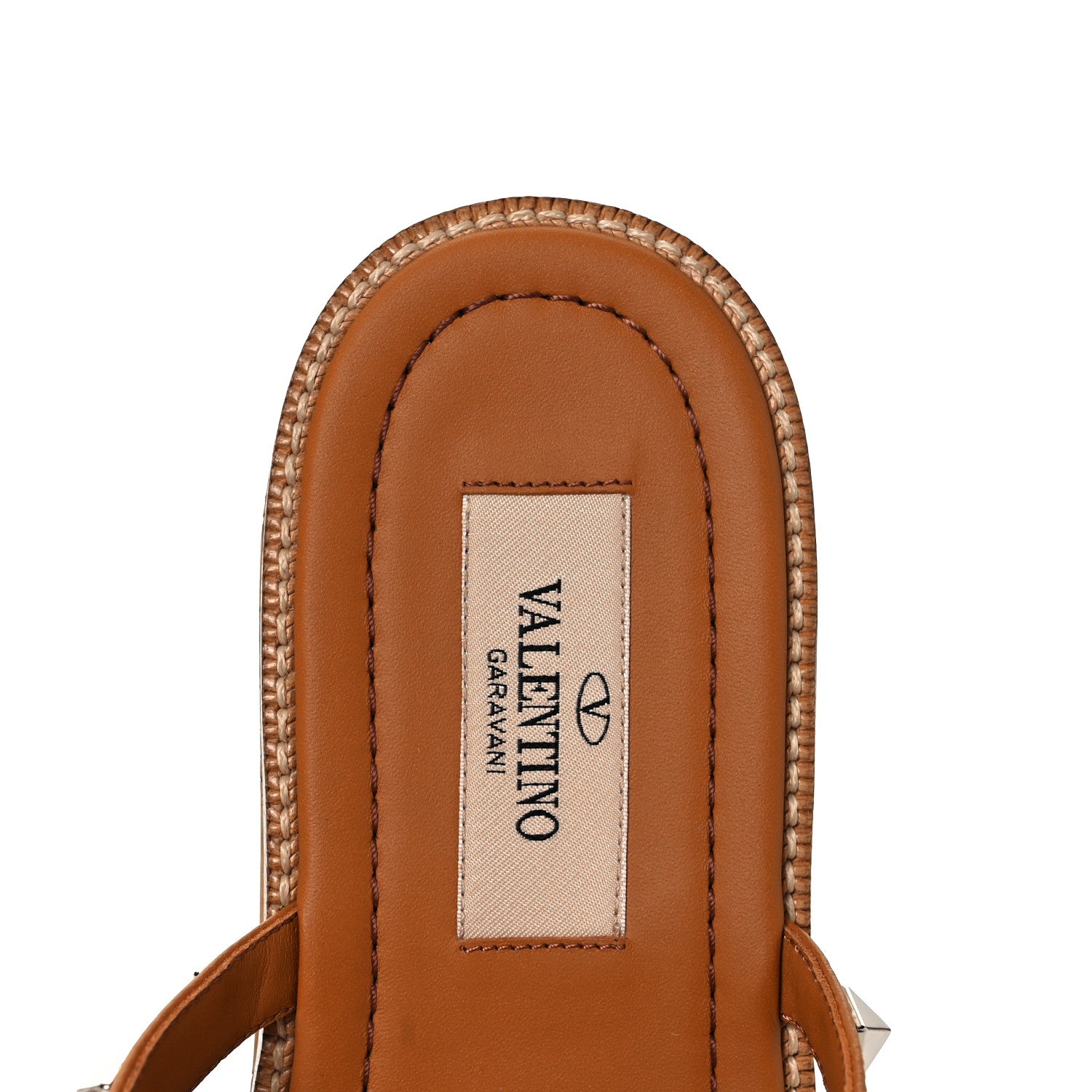 Valentino Garavani Calfskin Cork Rockstud Caged 30/50mm Platform Sandals 37 Tan 7 of 9