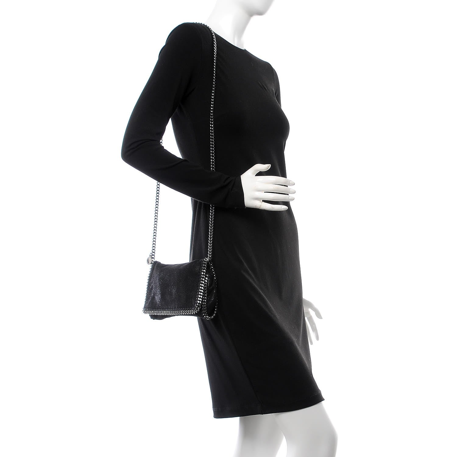 Stella McCartney Shaggy Deer Falabella Crossbody Bag Black 2 of 7
