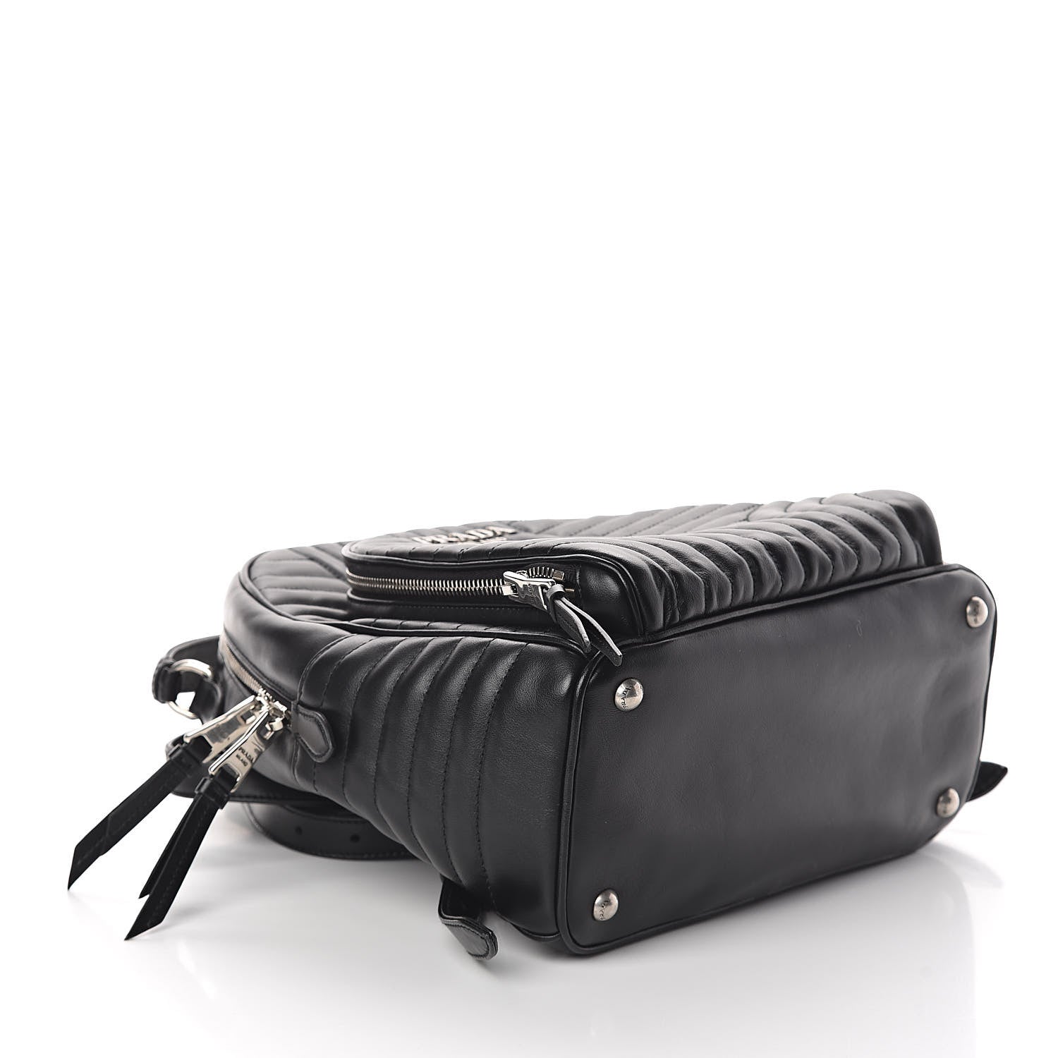 Prada Soft Calfskin Diagramme Day Backpack Black 4 of 9