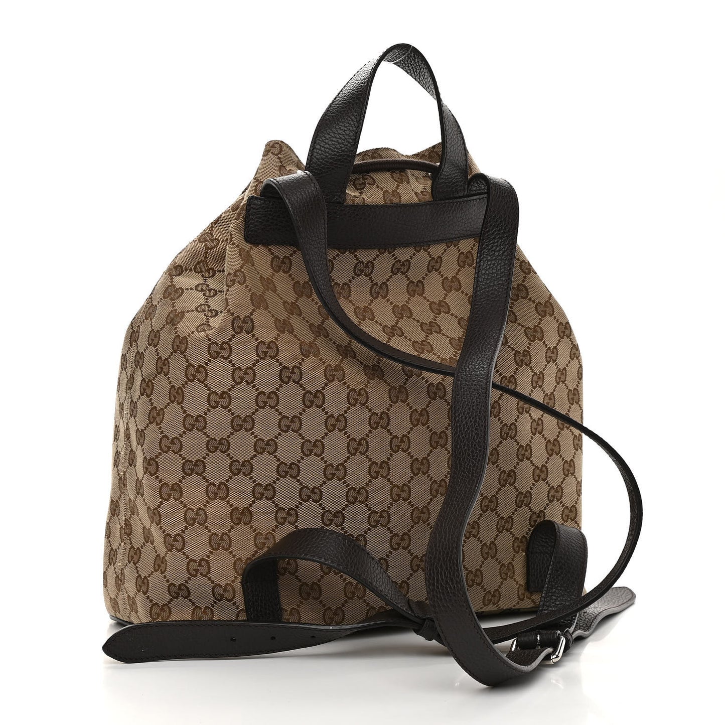 Monogram Dollar Calfskin O Drawstring Backpack Beige Ebony Testa di Moro Dark Chocolate