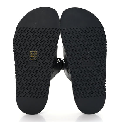 Hermes Calfskin Womens Chypre Sandals 38 Black 5 of 9