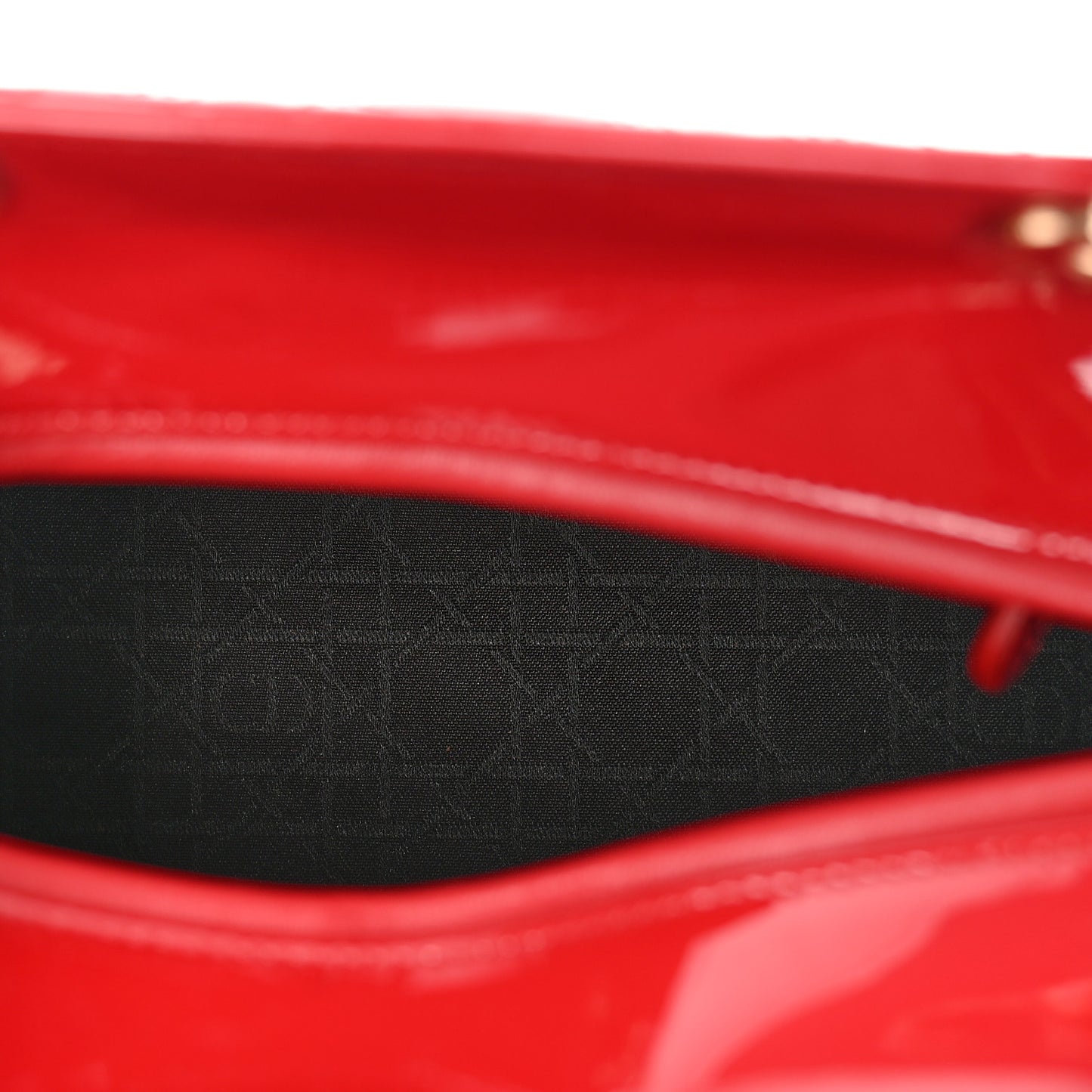 Patent Cannage Medium Lady Dior Red
