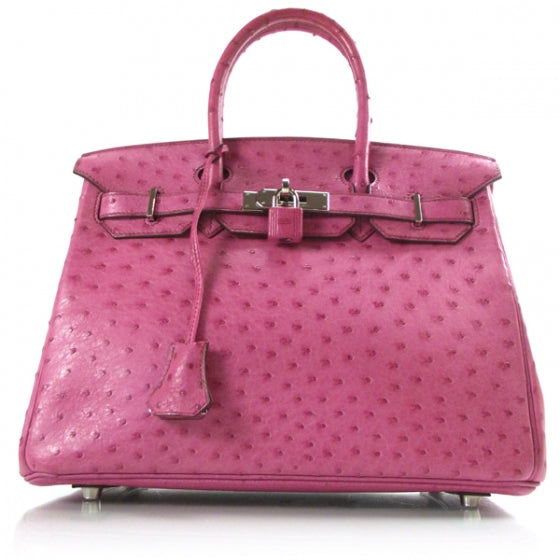 Ostrich Birkin 30 Fuchsia