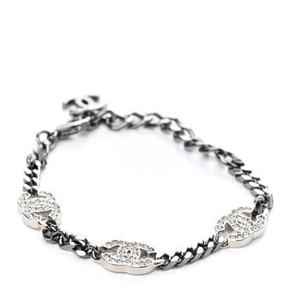 Chanel Crystal CC Chain Bracelet Silver 1 of 3