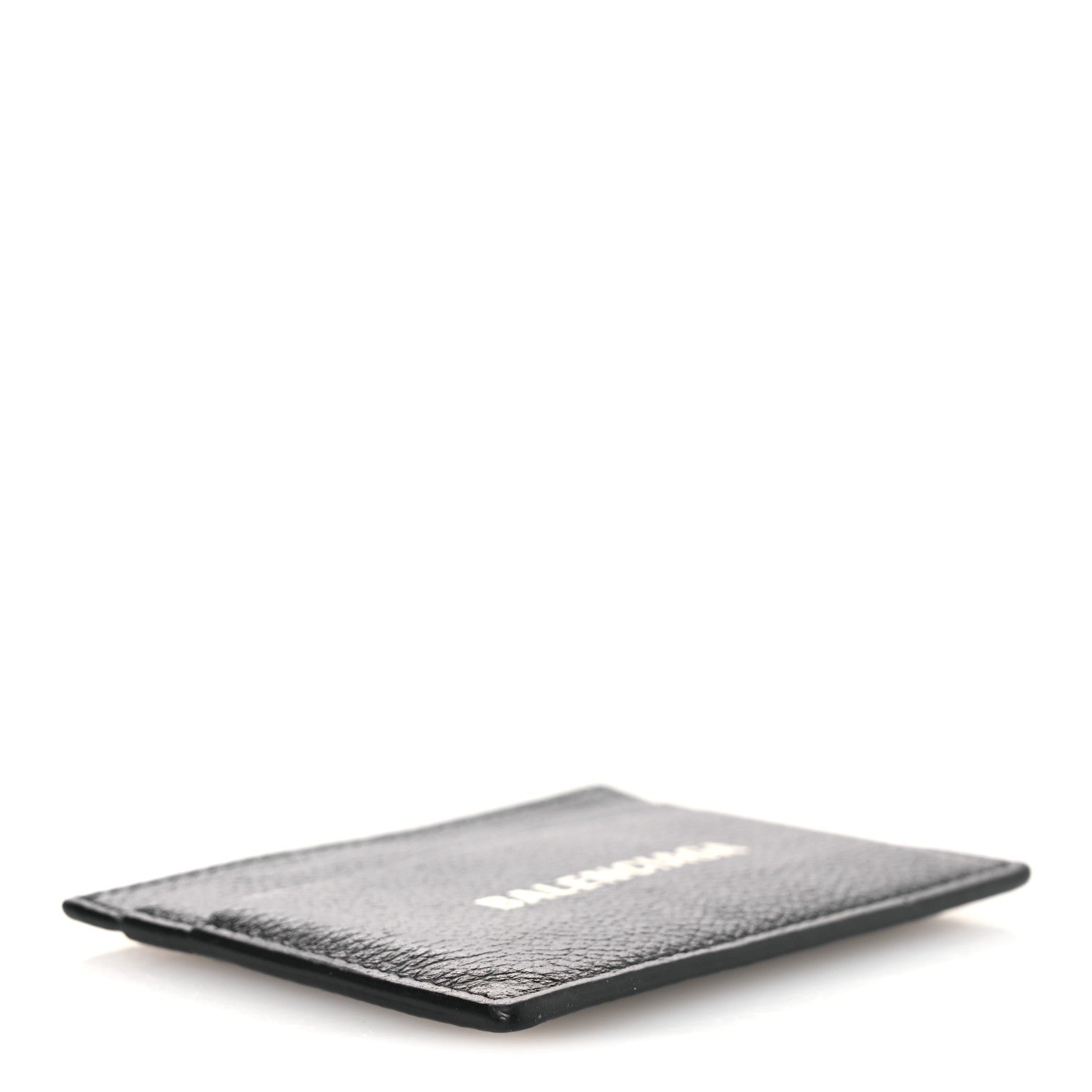 Balenciaga Grained Calfskin Logo Cash Card Holder Black White 4 of 10