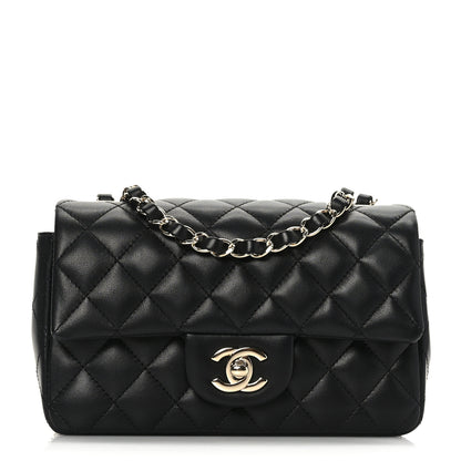 Chanel Lambskin Quilted Mini Rectangular Flap Black 1 of 9
