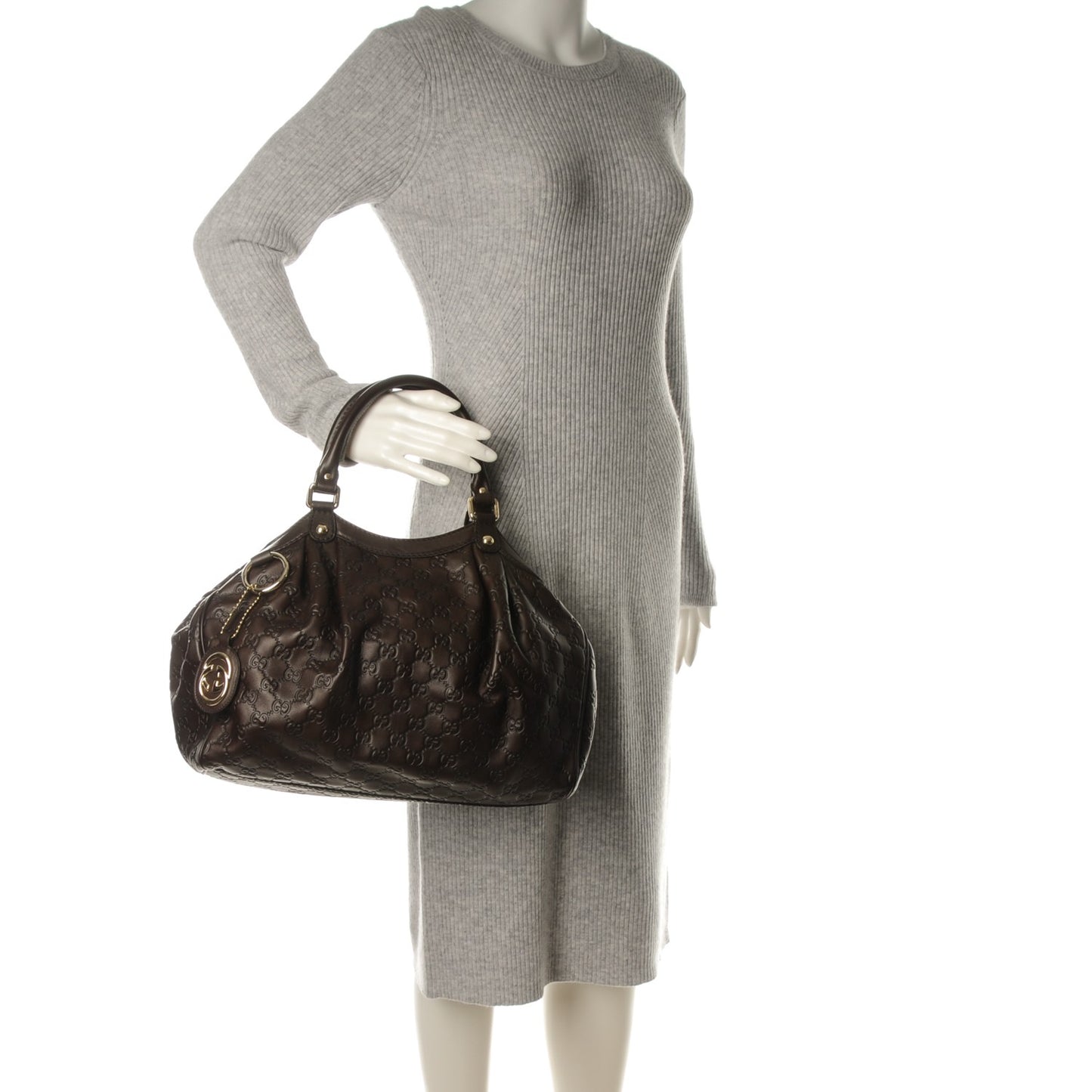 Guccissima Medium Sukey Tote Chocolate