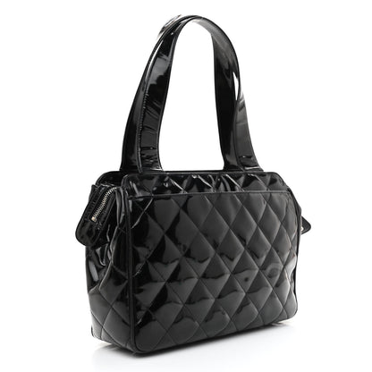 Chanel Patent Quilted Shoulder Bag Black 3 of 16
