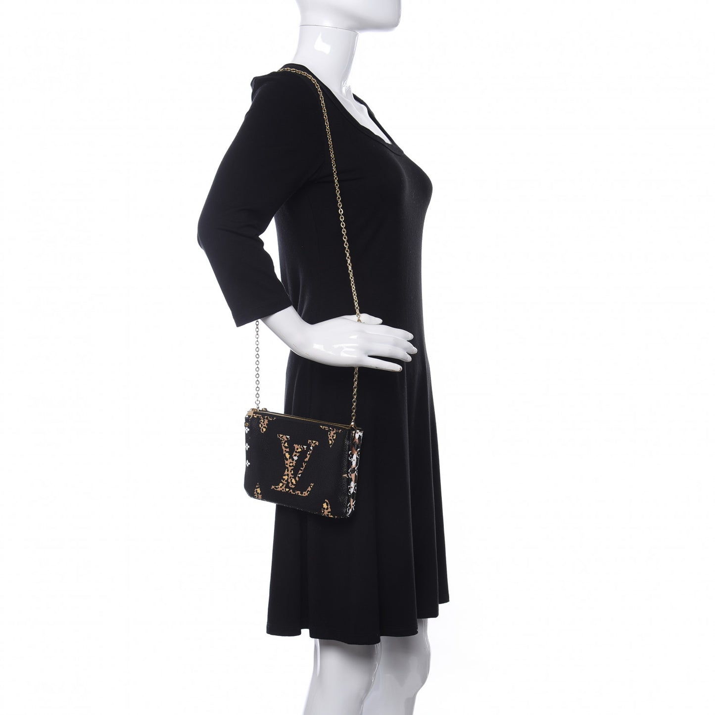 Monogram Giant Jungle Pochette Double Zip Black