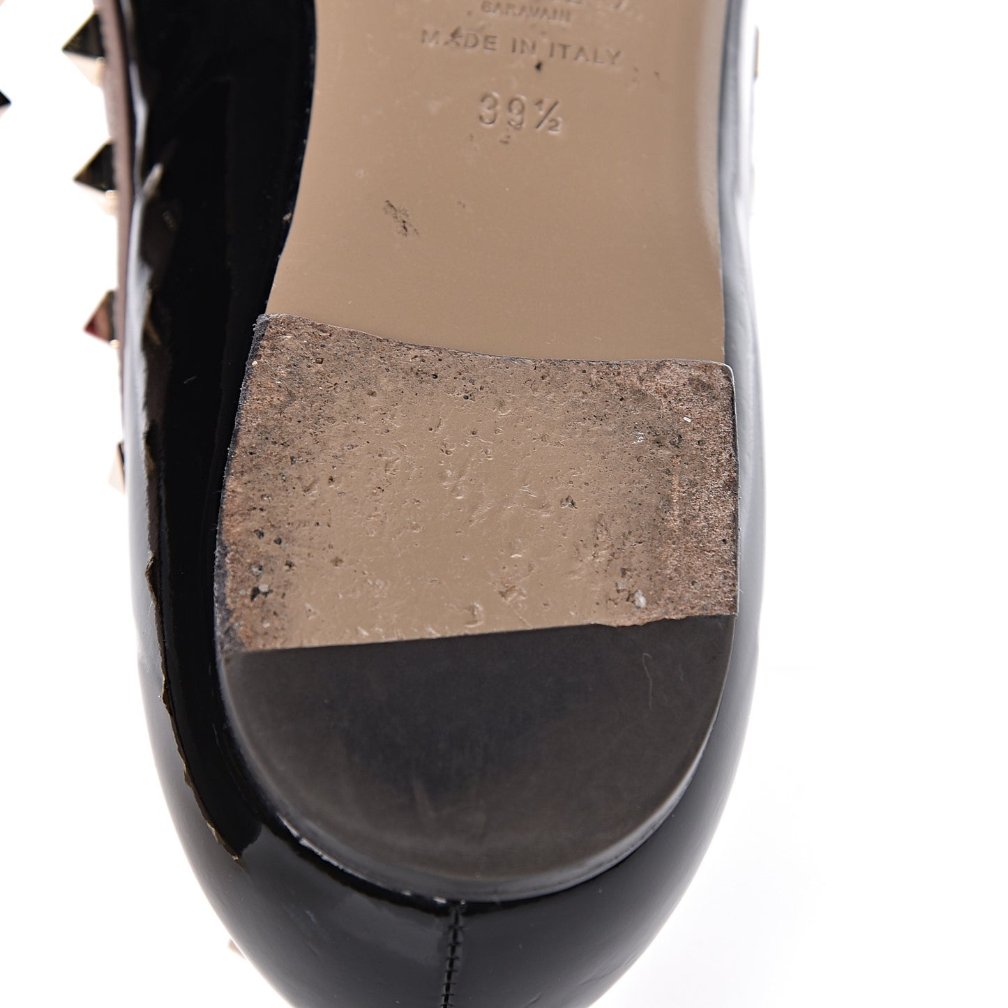 Patent Rockstud Ballerina Flats 39.5 Black Poudre