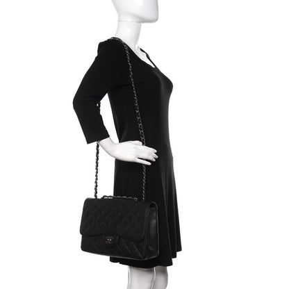 Chanel Caviar Quilted Jumbo Single Flap Black 2 of 17