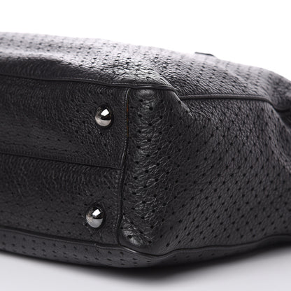 Valentino Garavani Calfskin Perforated Rockstud Large Travel Briefcase Black 9 of 20