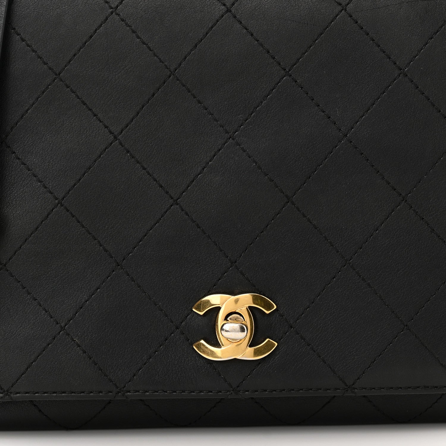 Chanel Calfskin Quilted Double Pocket Top Handle Flap Black 8 of 11