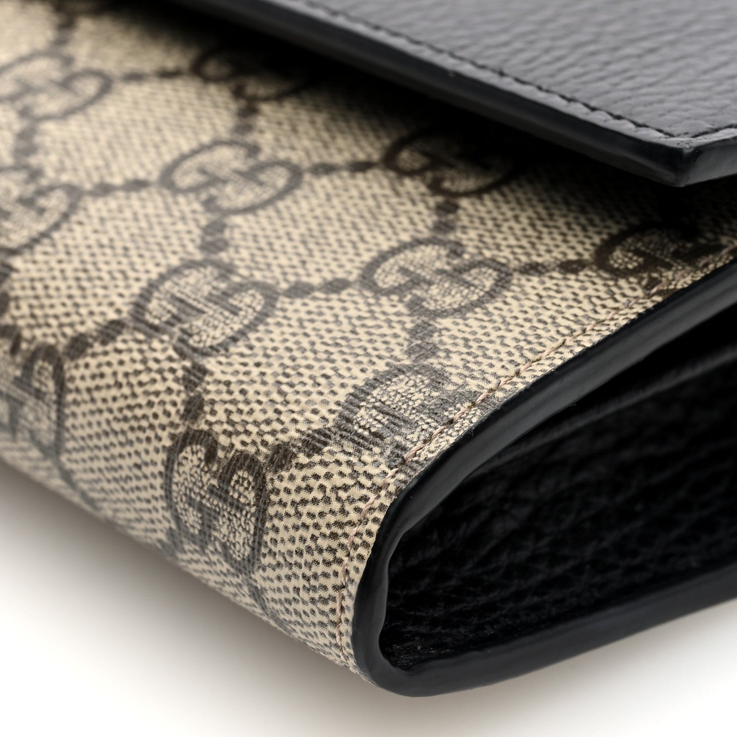 Gucci Dollar Calfskin GG Supreme Monogram Petite GG Marmont Wallet Chain Bag Black Beige Ebony 10 of 10
