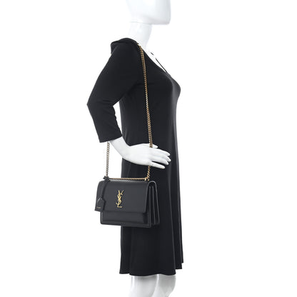 Saint Laurent Calfskin Medium Monogram Sunset Black 2 of 11