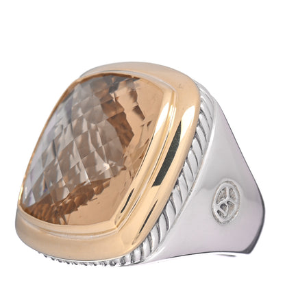 David Yurman Sterling Silver 18K Yellow Gold Champagne Citrine 18mm Albion Statement Ring 56 7.5 3 of 5