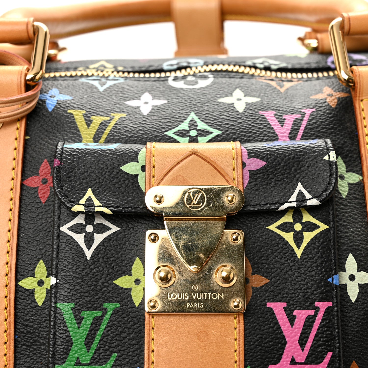 Louis Vuitton Monogram Multicolor Keepall 45 Black 9 of 12