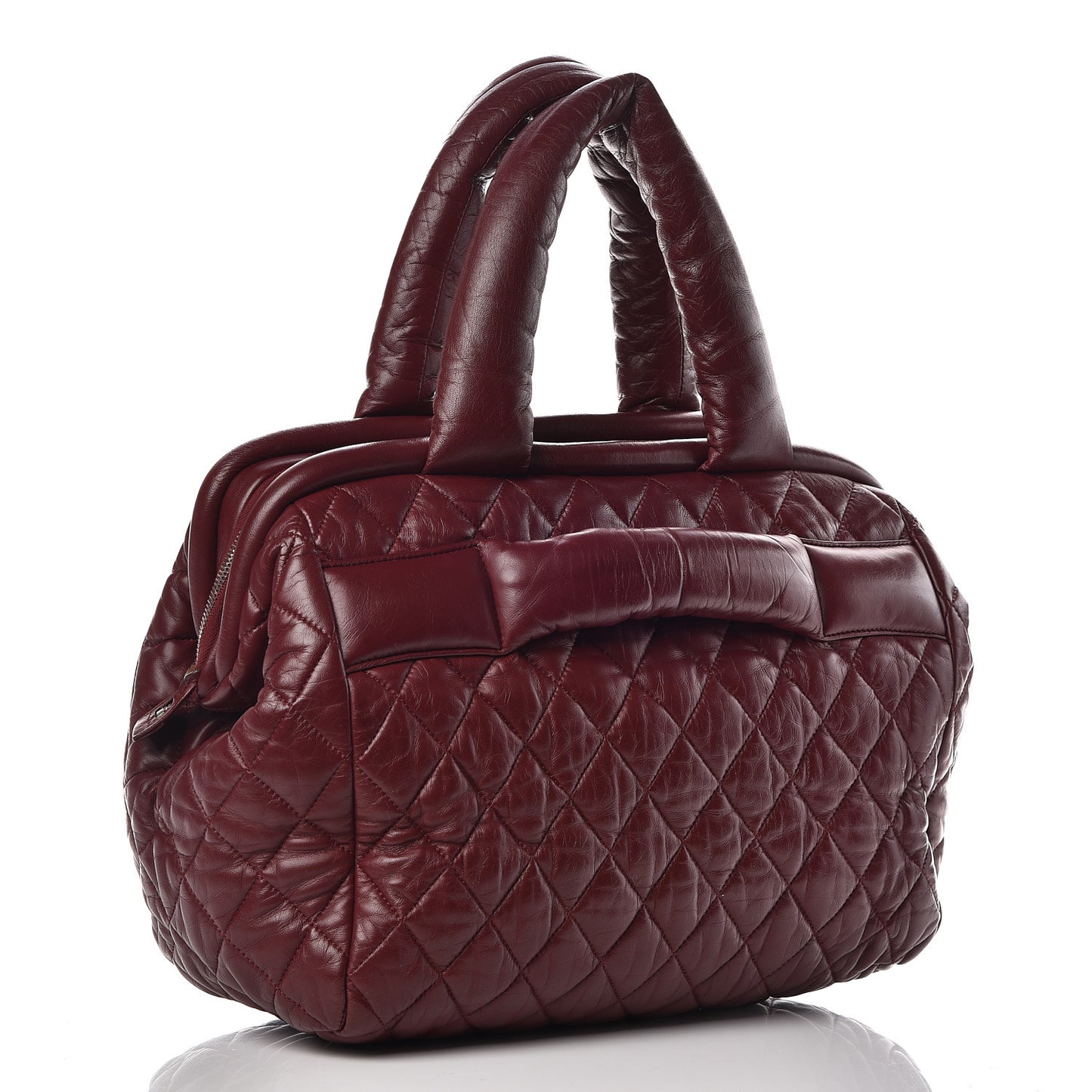 Lambskin Coco Cocoon Bowler Burgundy