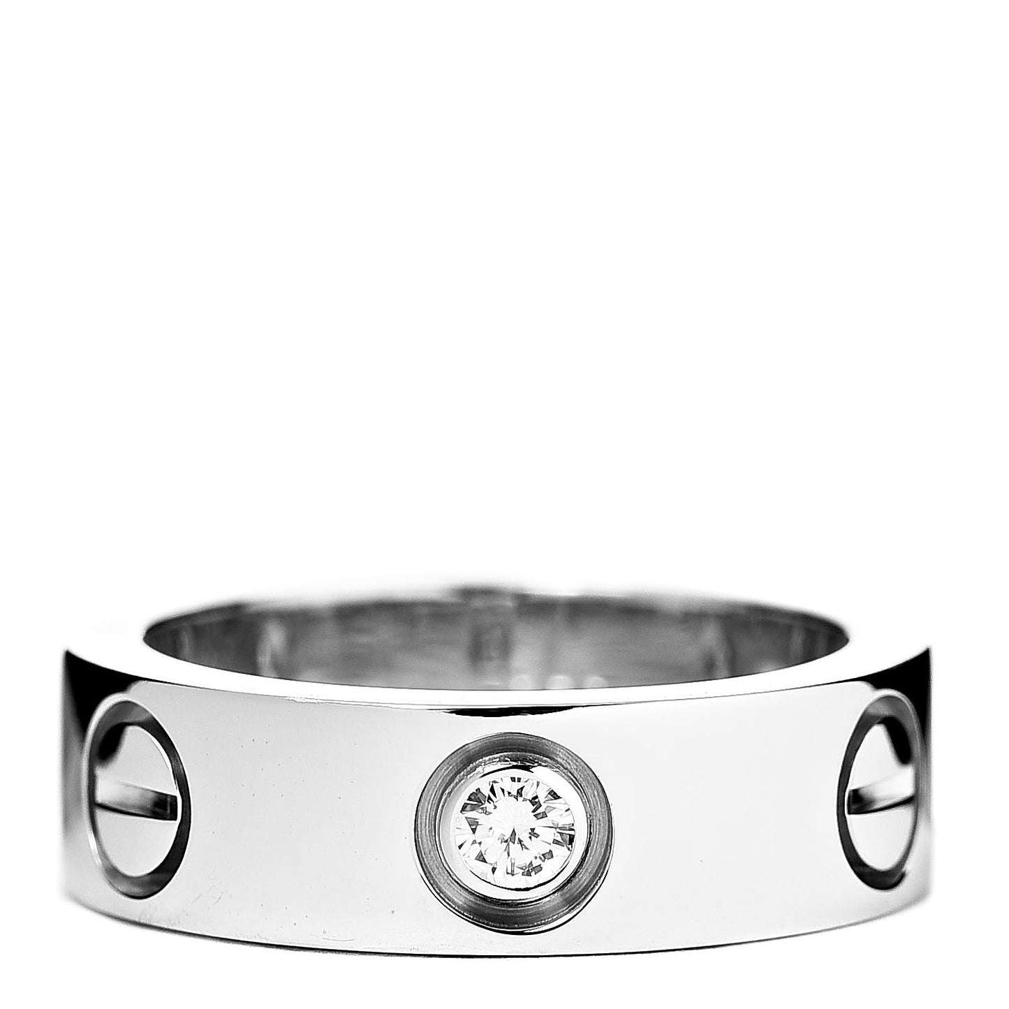 18K White Gold 3 Diamond 5.5mm LOVE Ring 47 4