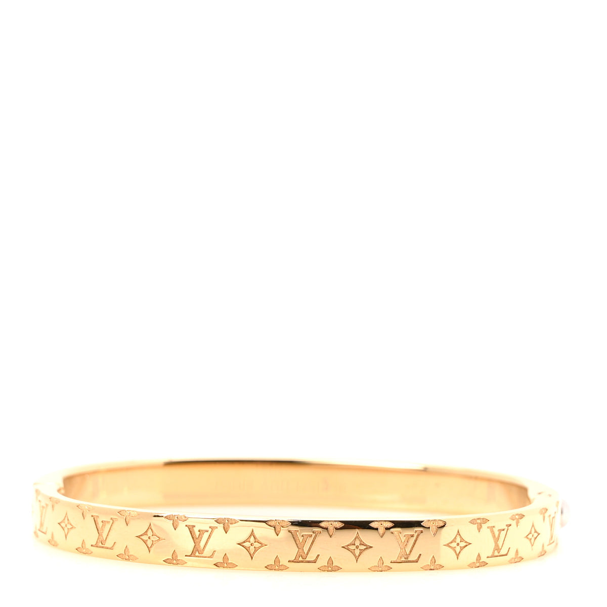Louis Vuitton Brass Monogram Nanogram Strass Cuff S Gold 4 of 5