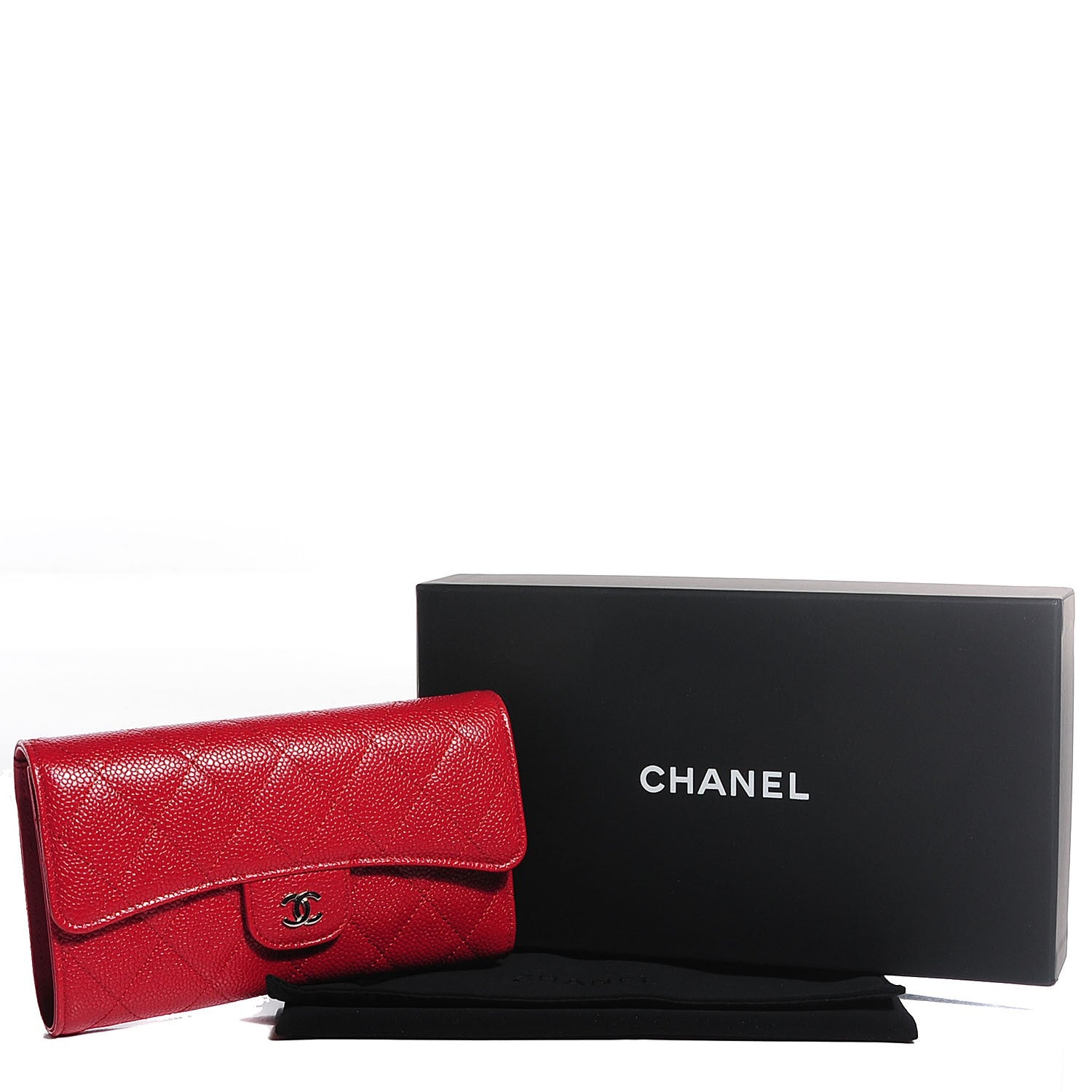 Chanel Caviar Quilted Large Flap Wallet Red 5 of 9