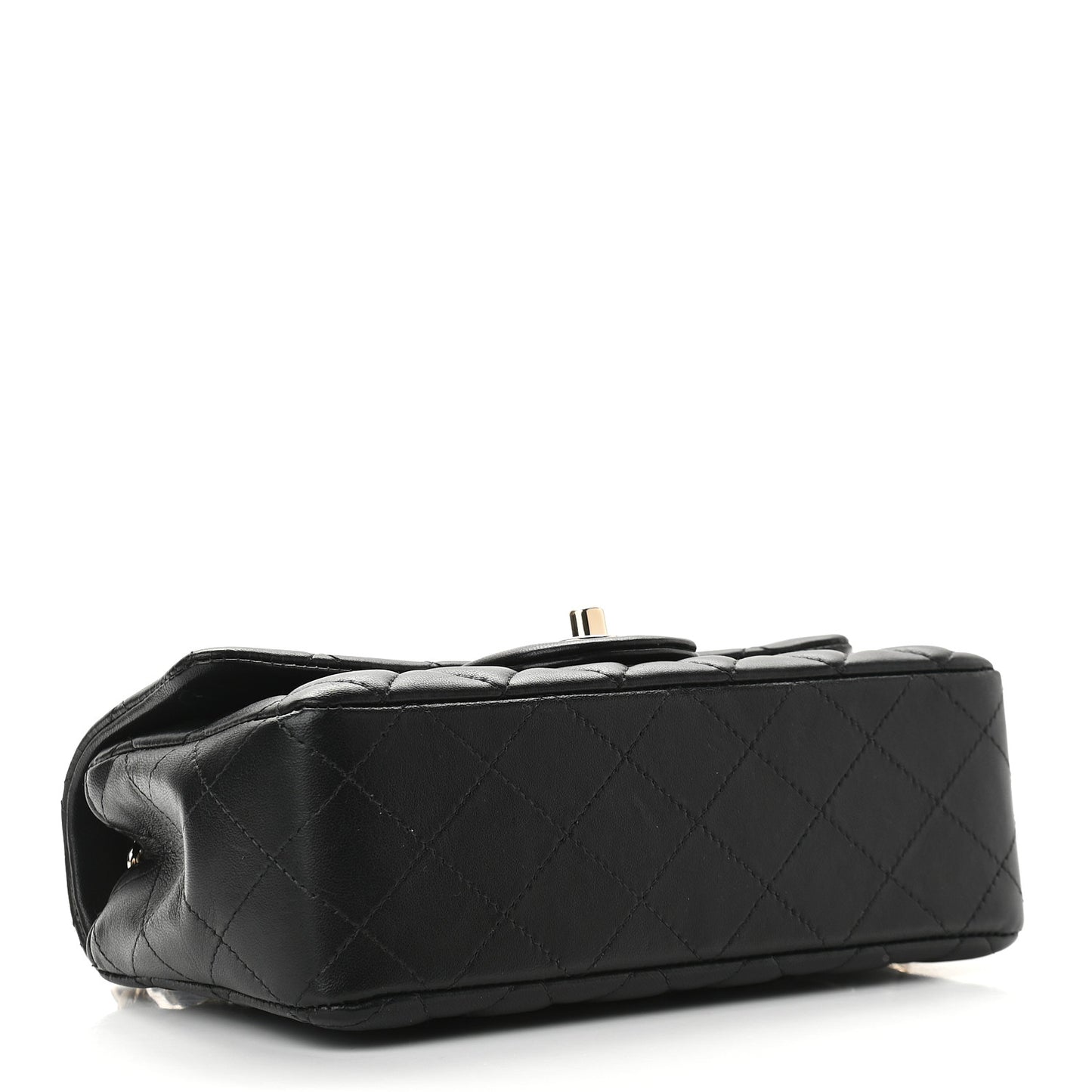 Lambskin Quilted Mini Rectangular Flap Black