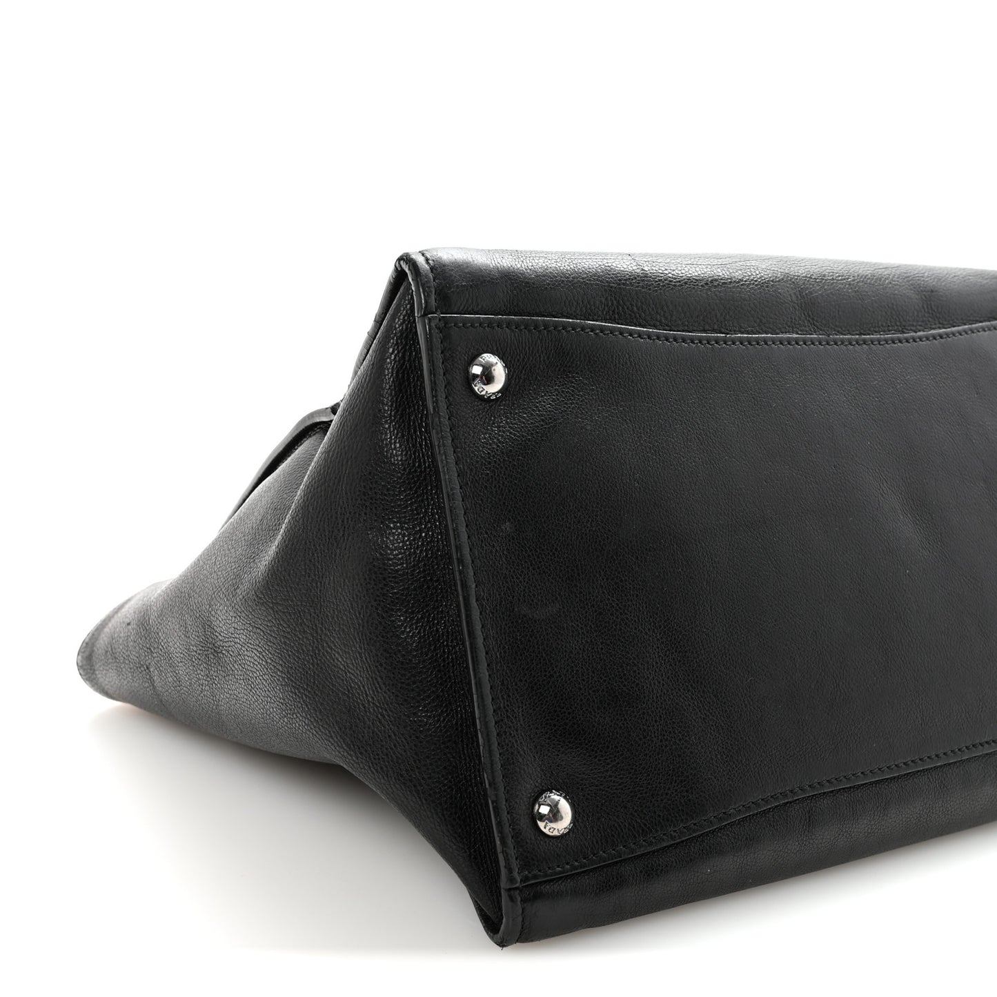 Glace Calf Twin Pocket Tote Black