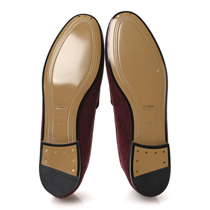 Gucci New Canvas GG Monogram Malaga Kid Horsebit Womens Jordaan Loafers 36.5 Rosso Ancora 6 of 9