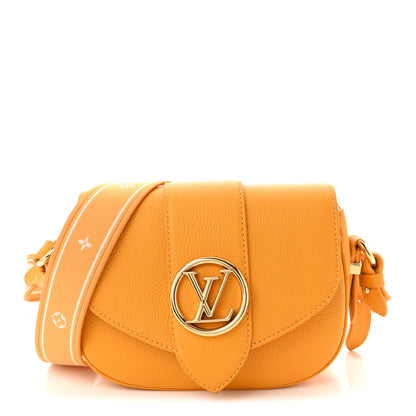 Louis Vuitton Grained Calfskin LV Pont 9 Soft PM Sunbeam 1 of 11