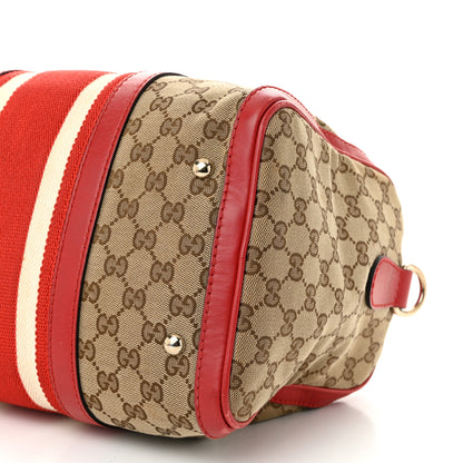 Gucci Monogram Vintage Web Medium Boston Red 10 of 14