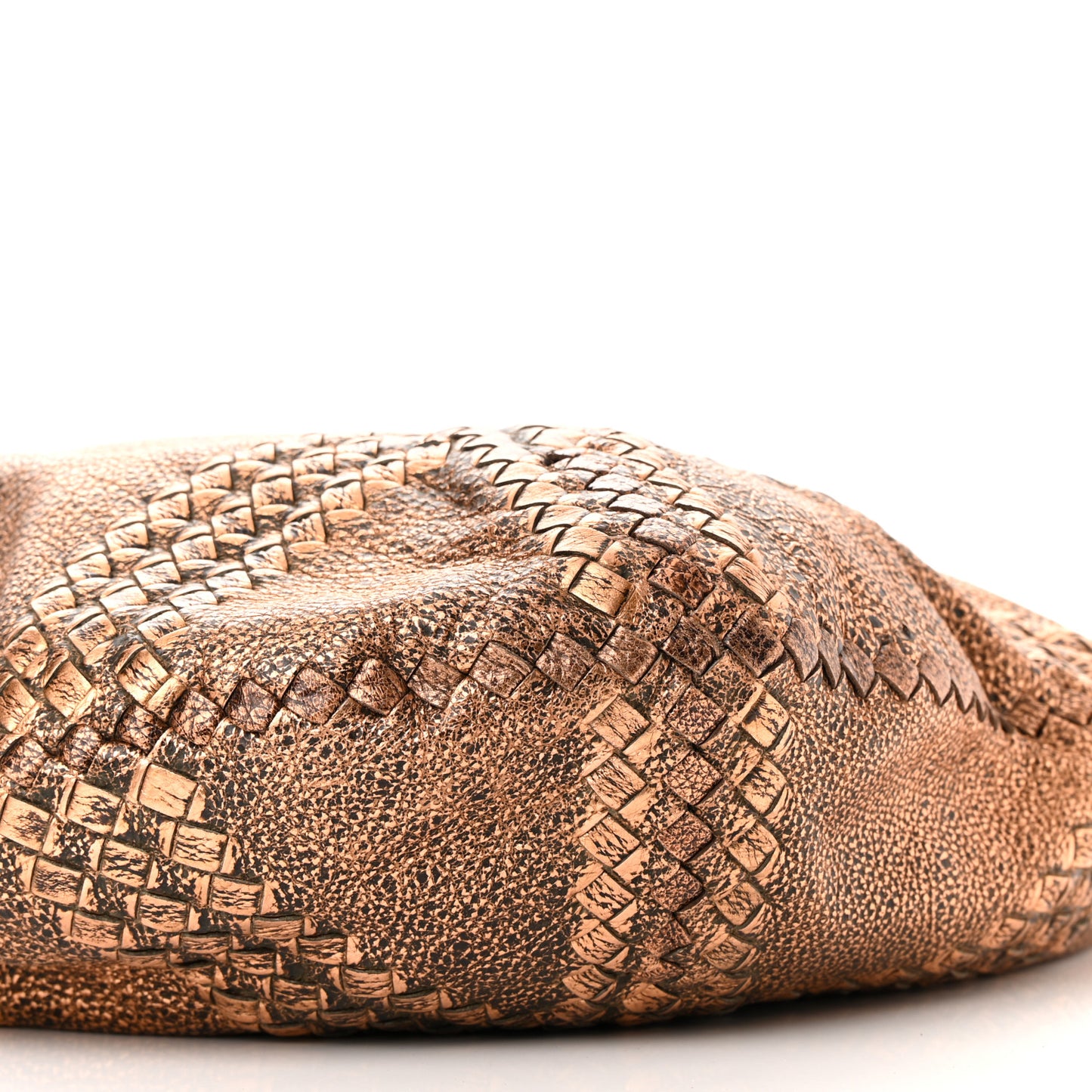 Metallic Cervo Deerskin Large Hobo Rame Ossidato