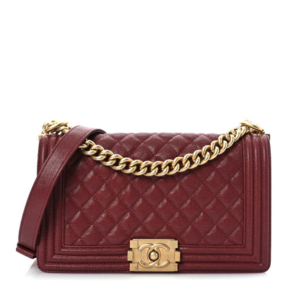Chanel Caviar Quilted Medium Boy Flap Dark Red 1 of 12
