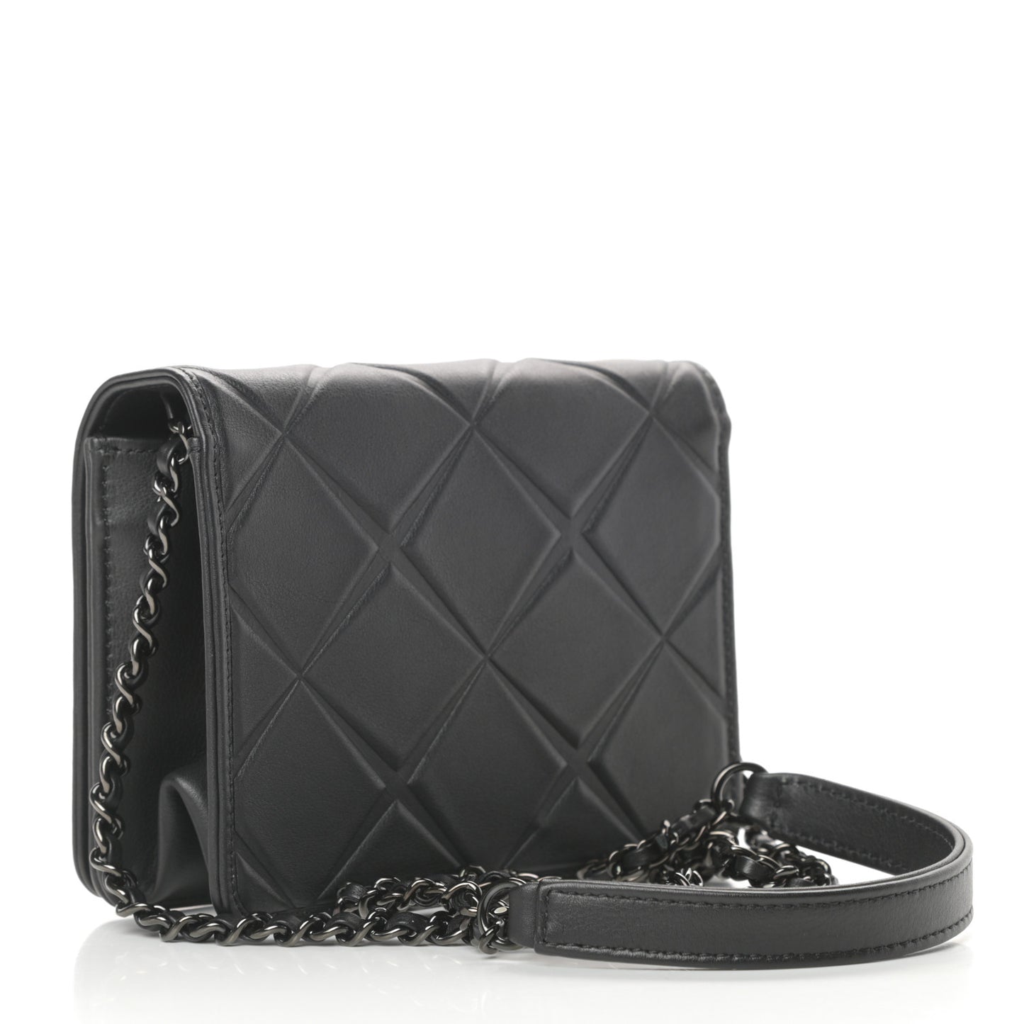 Calfskin Mini Propeller Flap Black