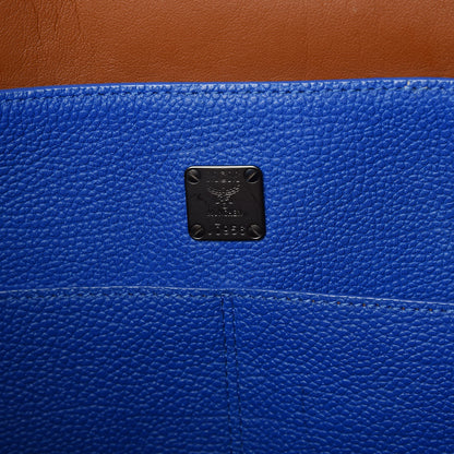 MCM Metallic Visetos Medium Kira Shopper Tote Black Blue 6 of 10