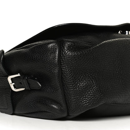 Prada Vitello Daino Flap Shoulder Bag Black 5 of 11