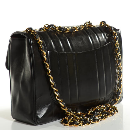 Chanel Lambskin Vertical Quilt Jumbo Flap Black 3 of 8