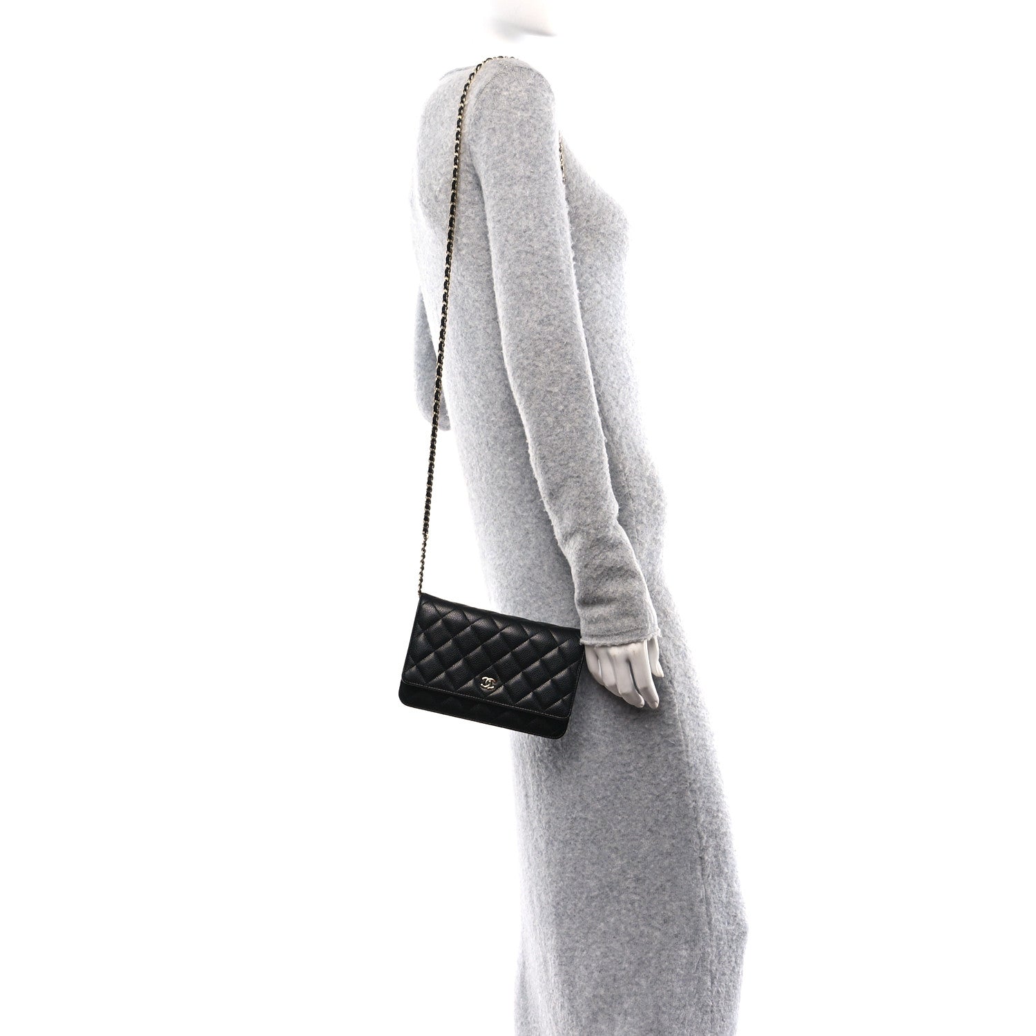 Chanel Caviar Quilted Wallet on Chain WOC Black 2 of 13