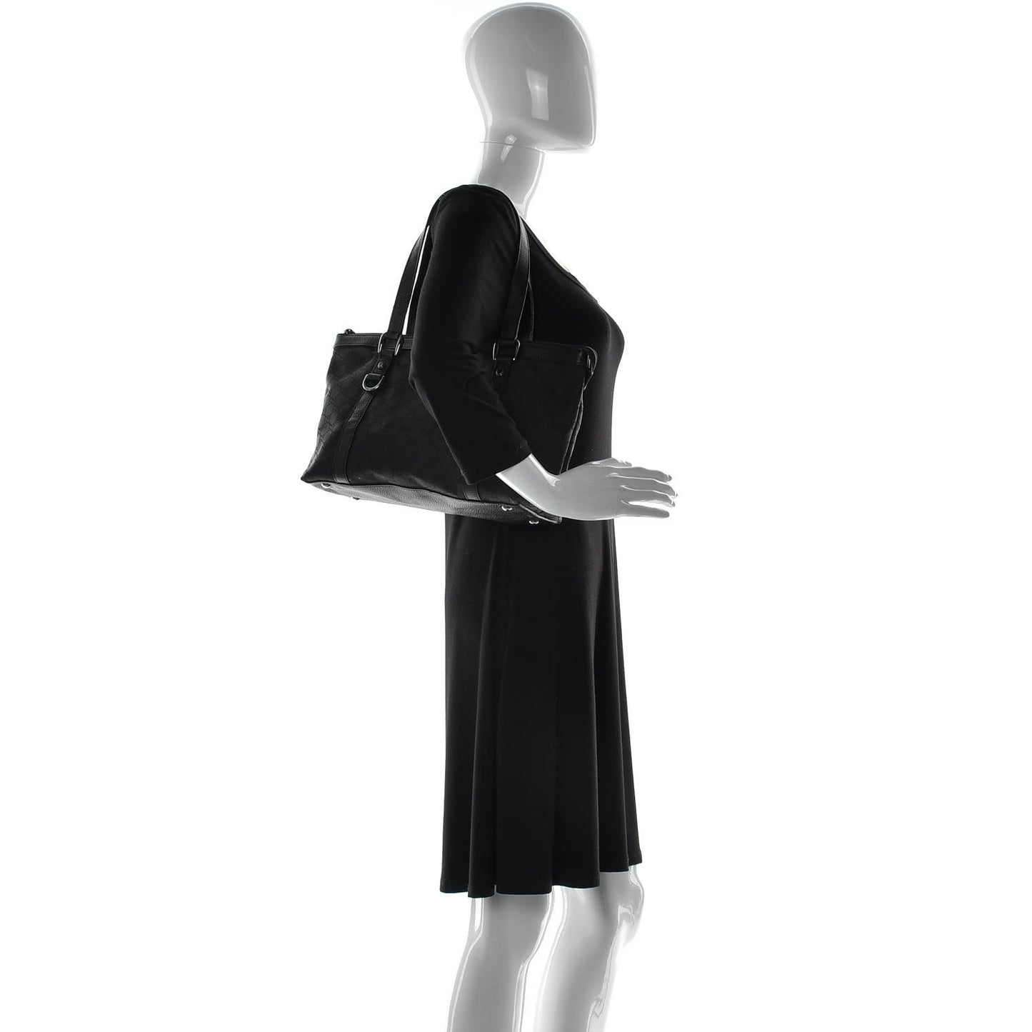 Nylon Monogram Medium Abbey Tote Black