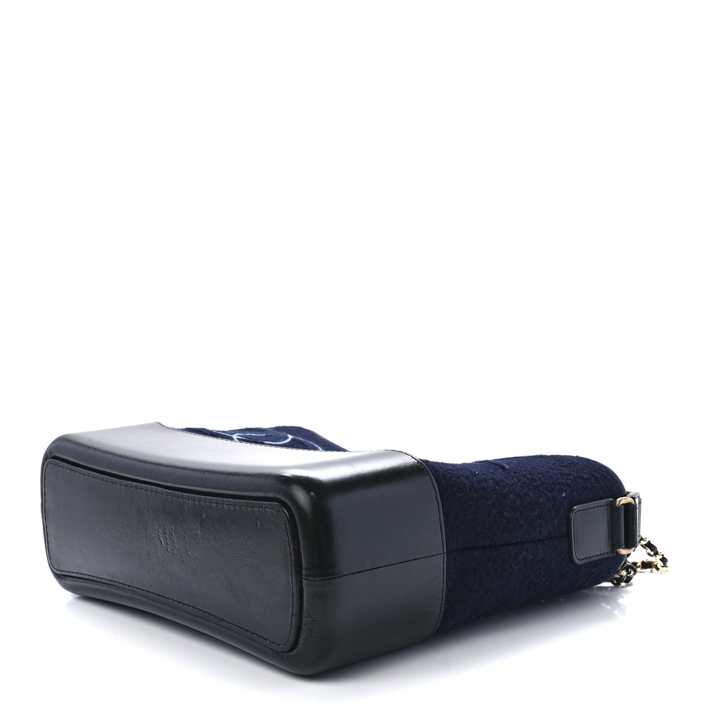 Calfskin Wool Embroidered Paris Hamburg Medium Gabrielle Hobo Dark Navy Blue