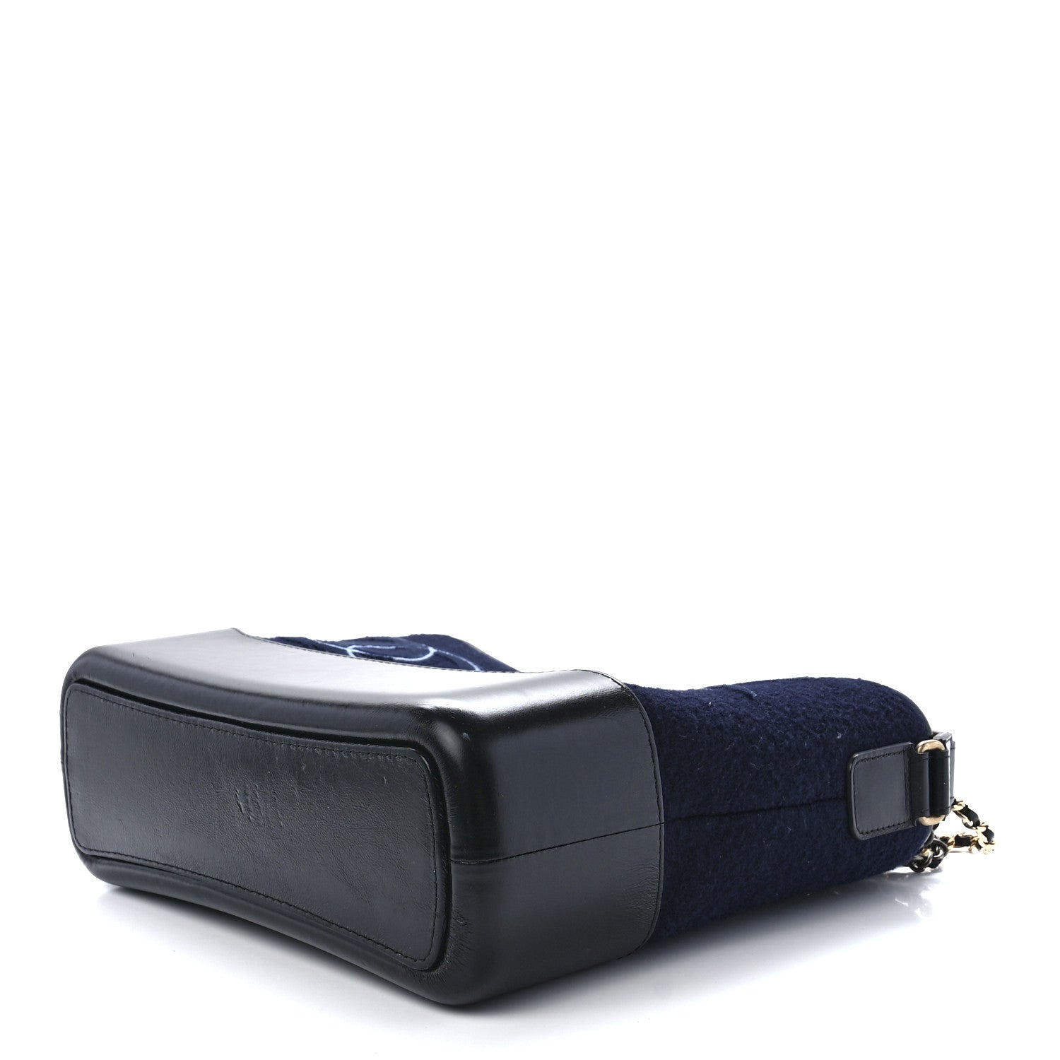 Chanel Calfskin Wool Embroidered Paris Hamburg Medium Gabrielle Hobo Dark Navy Blue 9 of 11