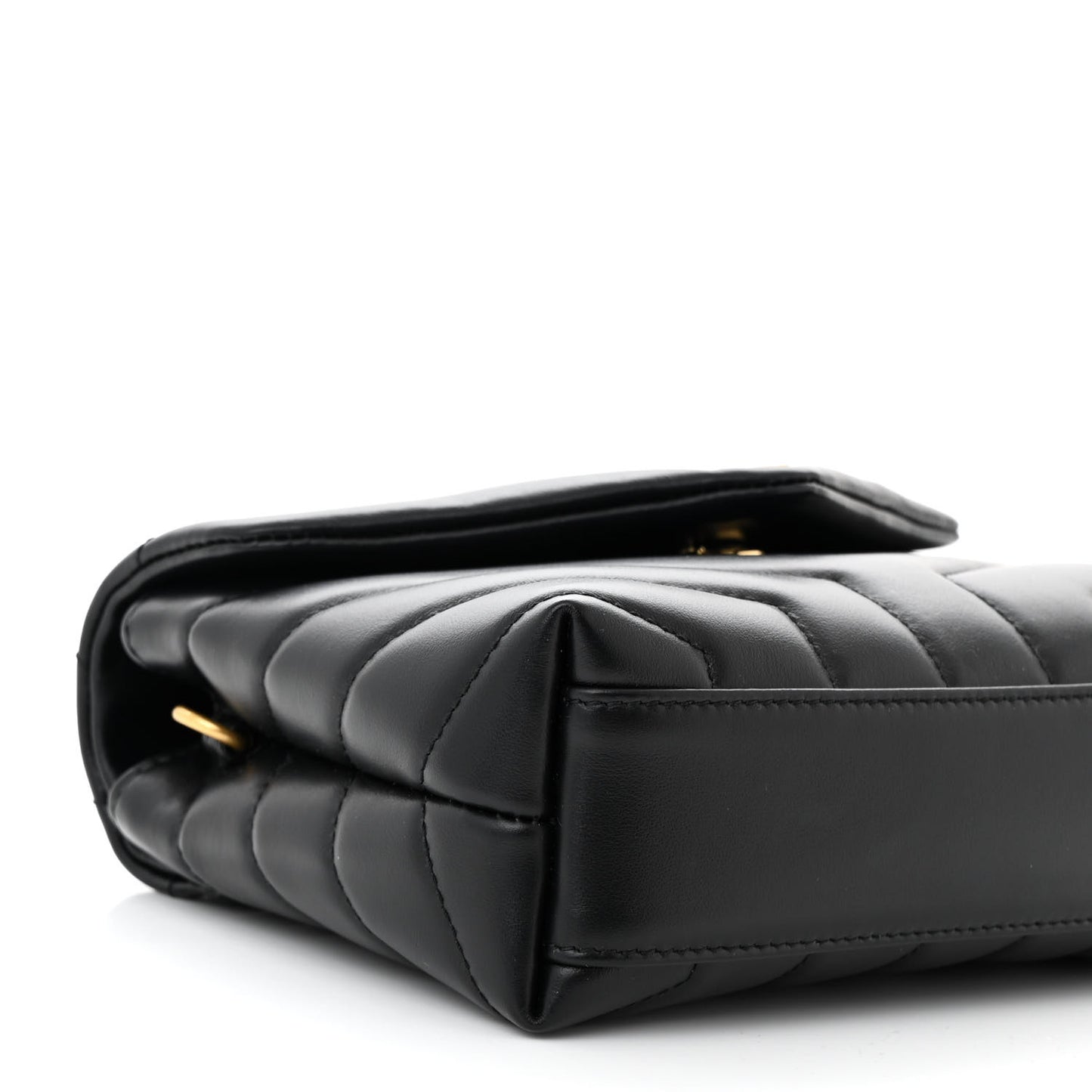Calfskin Y Quilted Monogram Toy Loulou Crossbody Bag Black