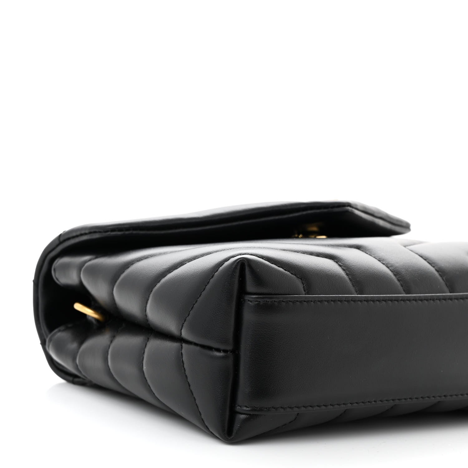 Saint Laurent Calfskin Y Quilted Monogram Toy Loulou Crossbody Bag Black 9 of 11